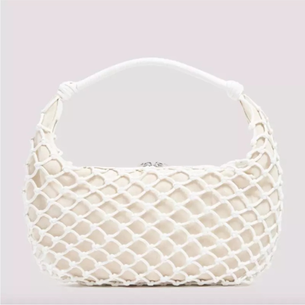 STAUD Large Luna Bag White Leather
